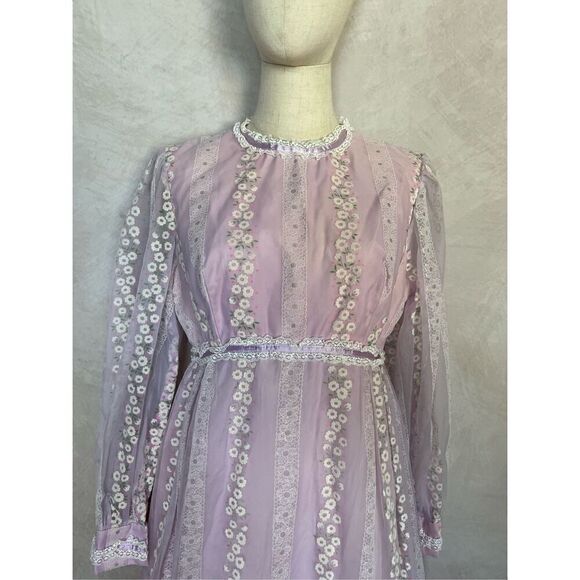 Vintage Gunne Sax Style Prairie Dress Floral - Picture 3 of 10